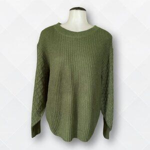 Green Crewneck Knit Sweater – Size S (NWOT)